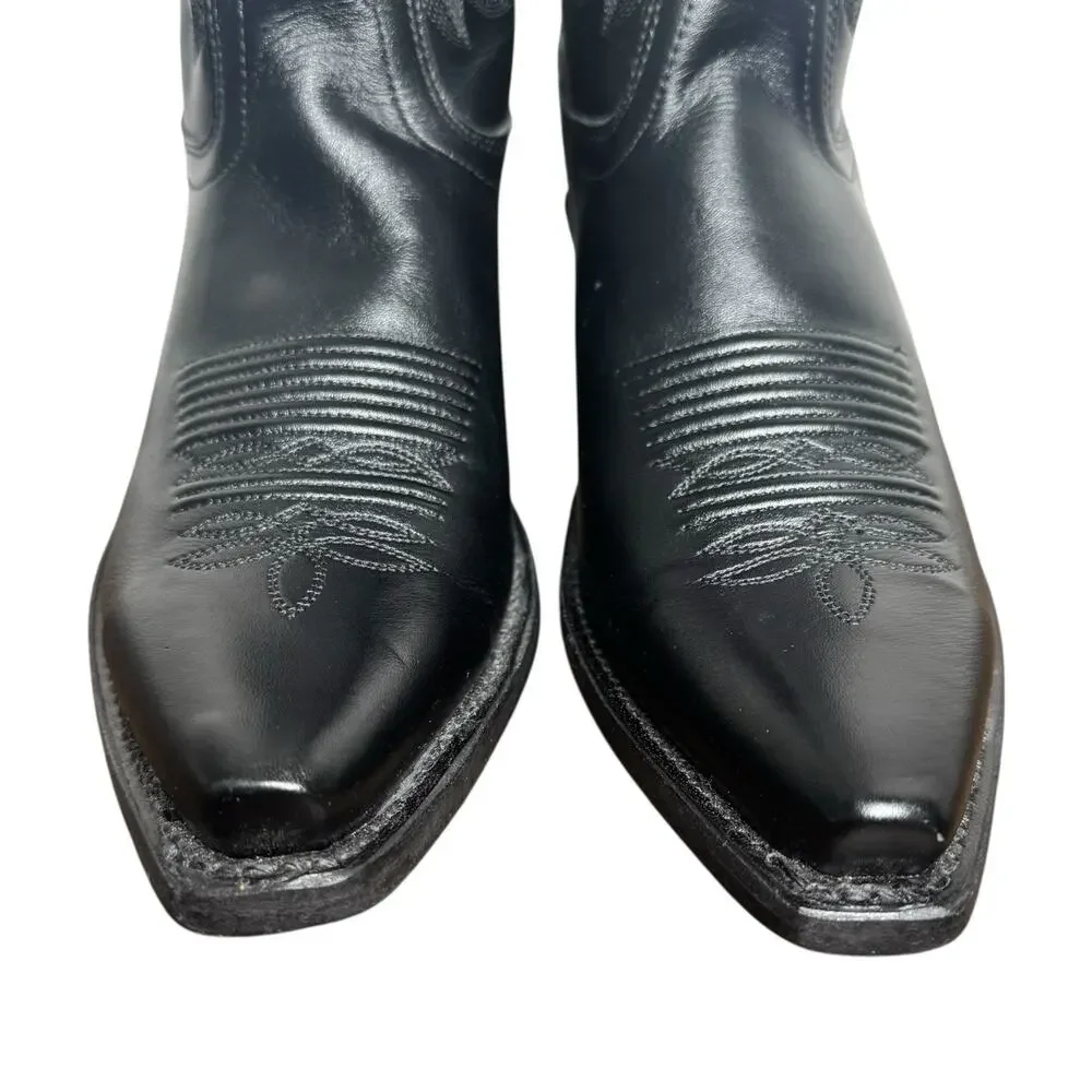 Old West Black Leather Western Cowboy Boots LF1510 Women's Size 7.5 Classic - Picture 7 of 12